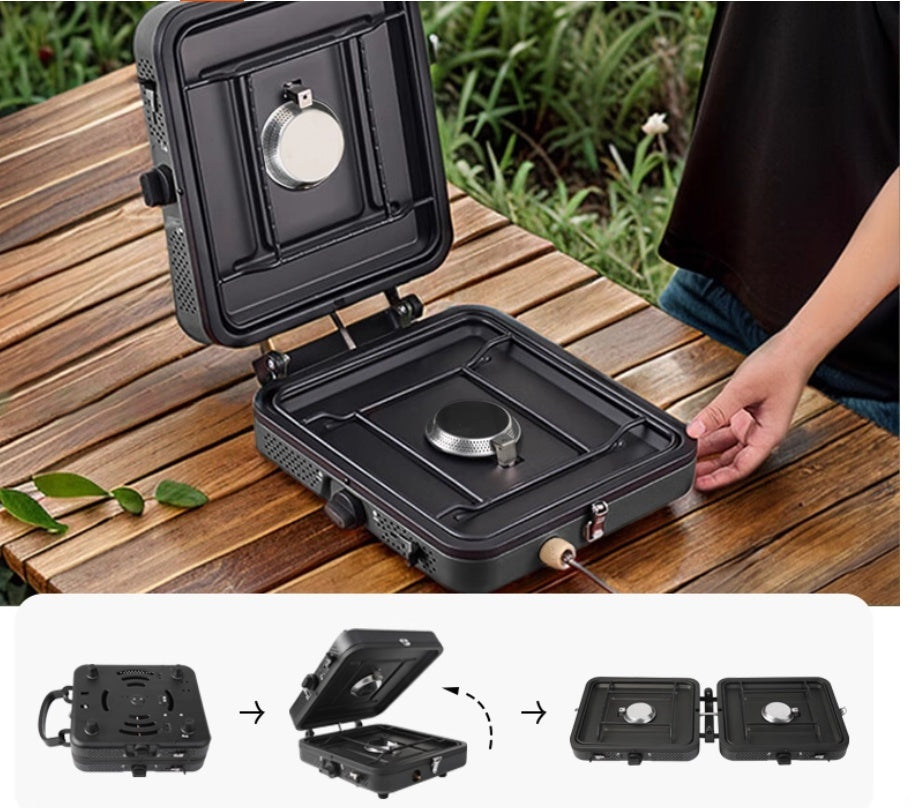 Portable Gas Stove Double Burner Outdoor Picnic Cooking