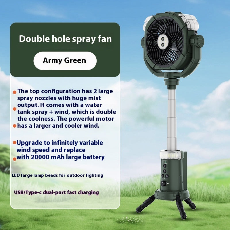 Outdoor Camping Spray Fan Portable Tents Ceiling Fan Lights