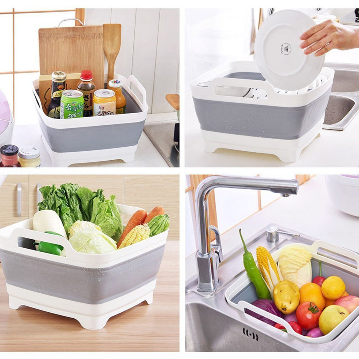 Foldable sink storage basket Portable vegetable sink