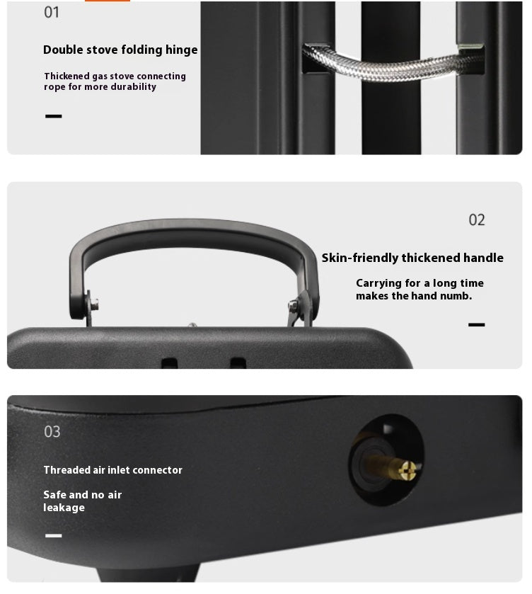 Portable Gas Stove Double Burner Outdoor Picnic Cooking